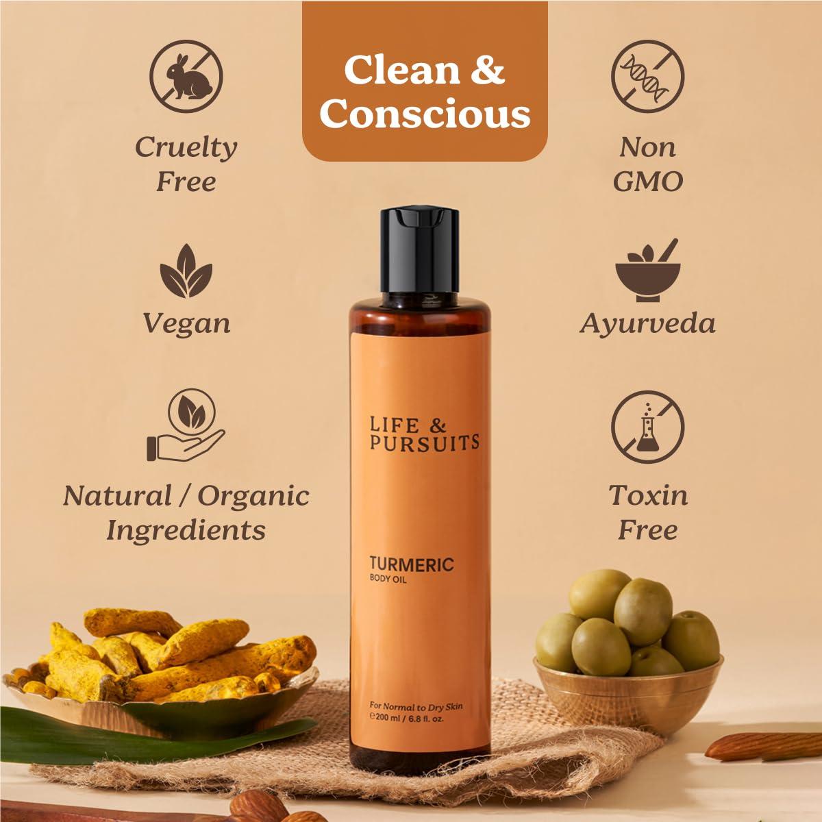Aceite Corporal de Cúrcuma Life & Pursuits 200 ml - Natural y Vegano