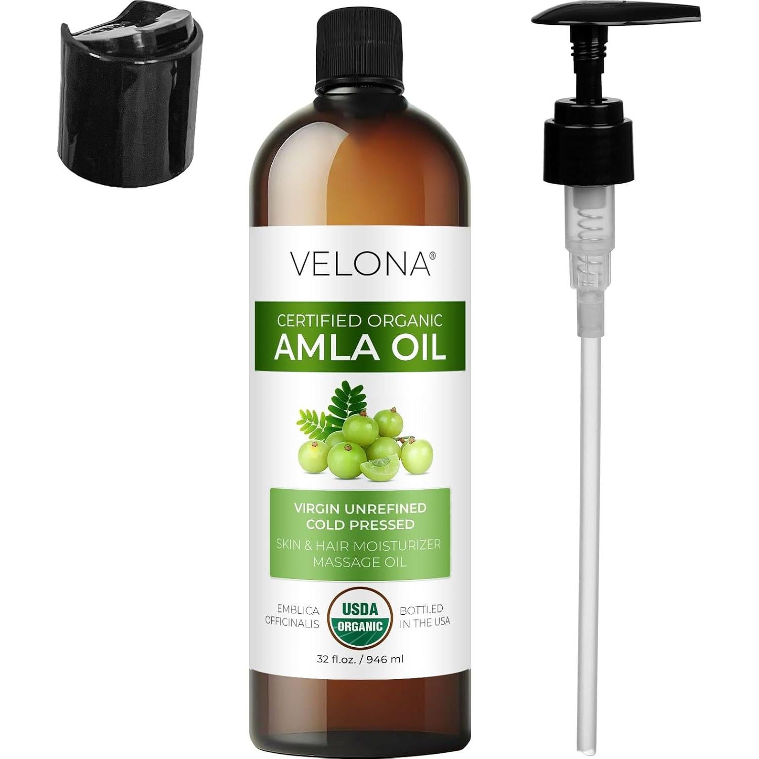 Aceite de Amla Orgánico Velona 946ml - 100% Puro y Natural