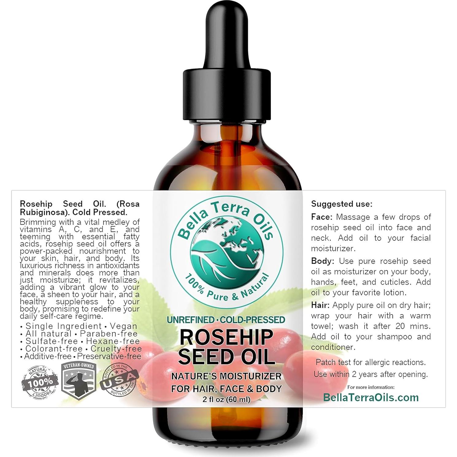 Aceite de Semilla de Rosa Mosqueta Bella Terra 60 ml - Elixir Facial