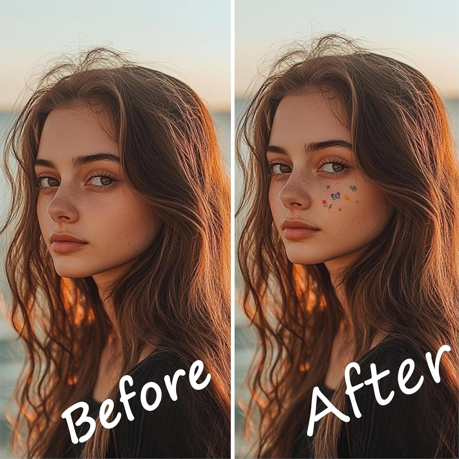 Parches de Maquillaje Facial Boldink - 2 Piezas Mariposa Impermeables