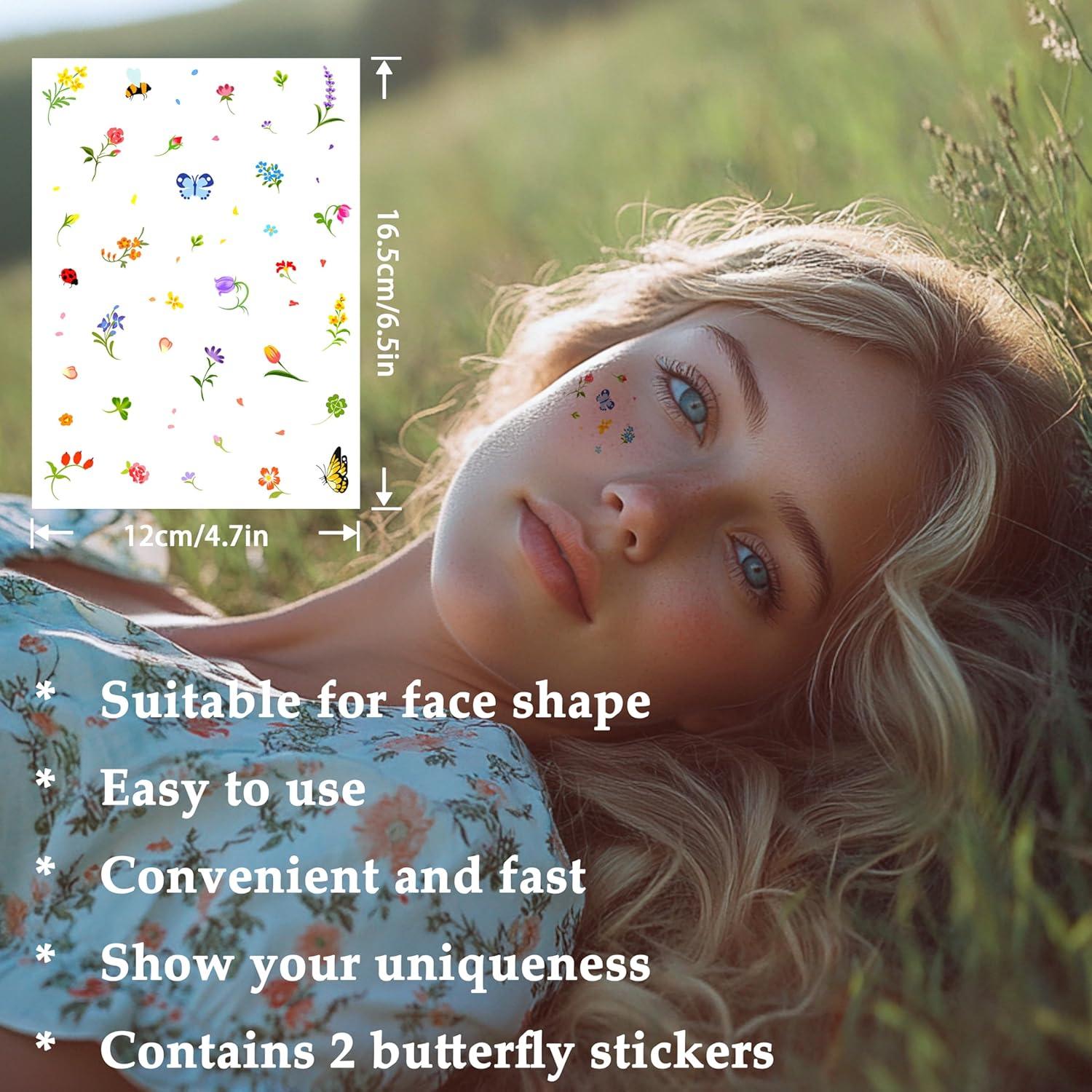 Parches de Maquillaje Facial Boldink - 2 Piezas Mariposa Impermeables