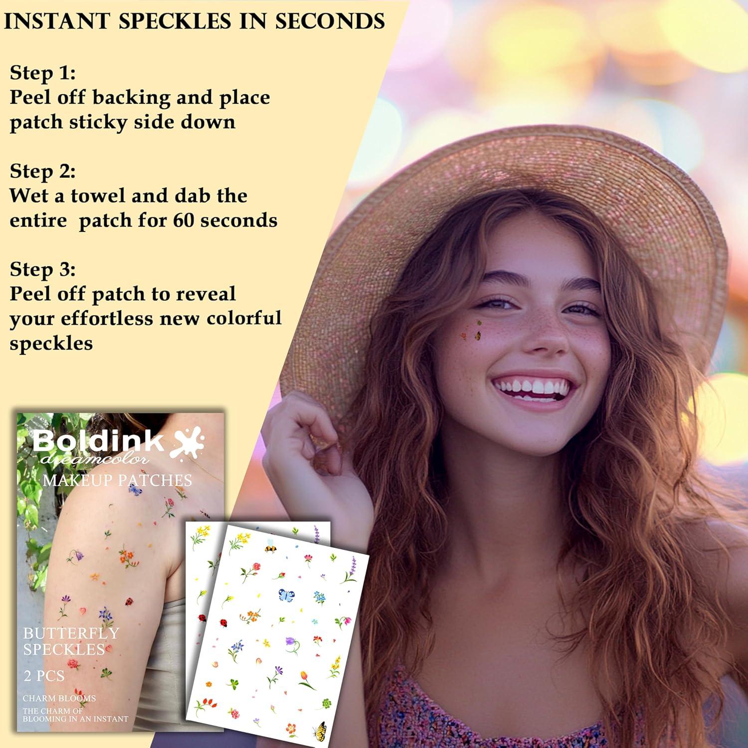 Parches de Maquillaje Facial Boldink - 2 Piezas Mariposa Impermeables