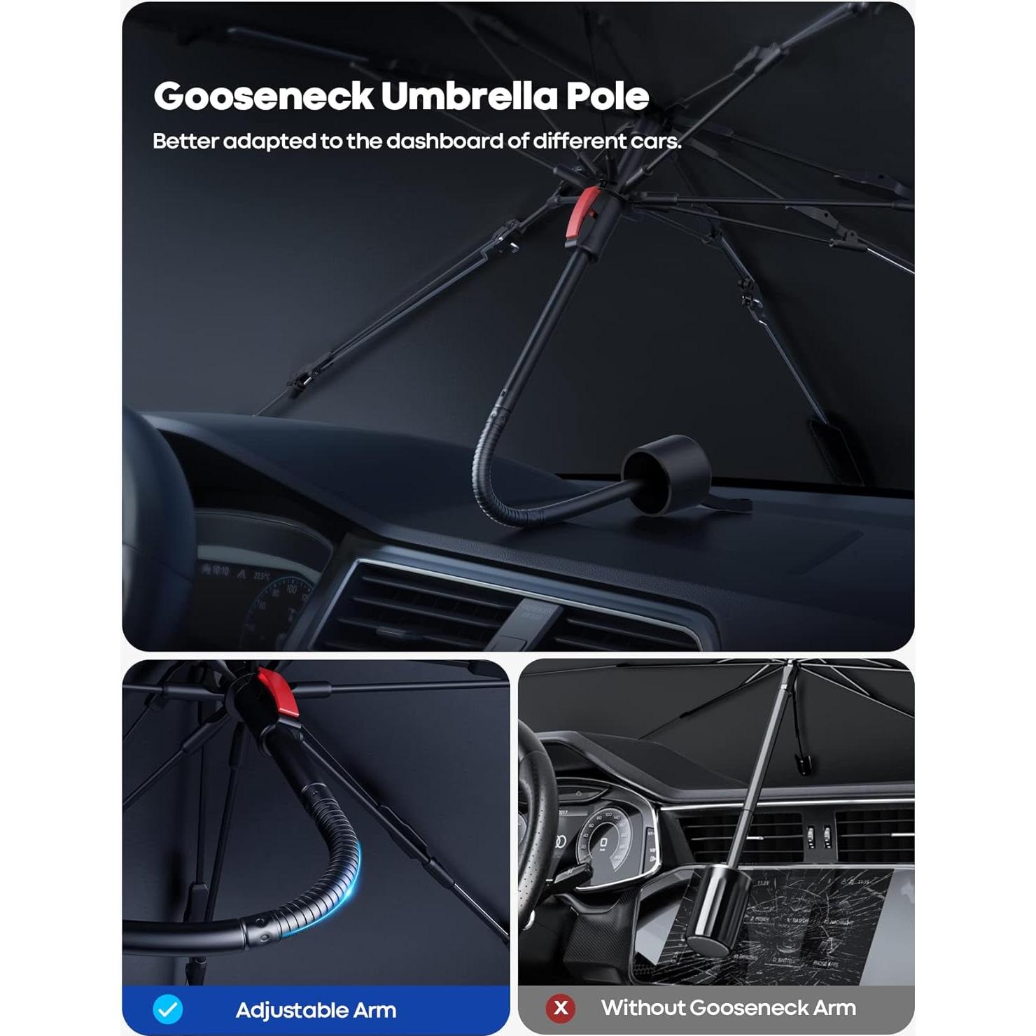 Lamicall Parasol de Coche 5 Capas UV 38x80 cm Aislamiento