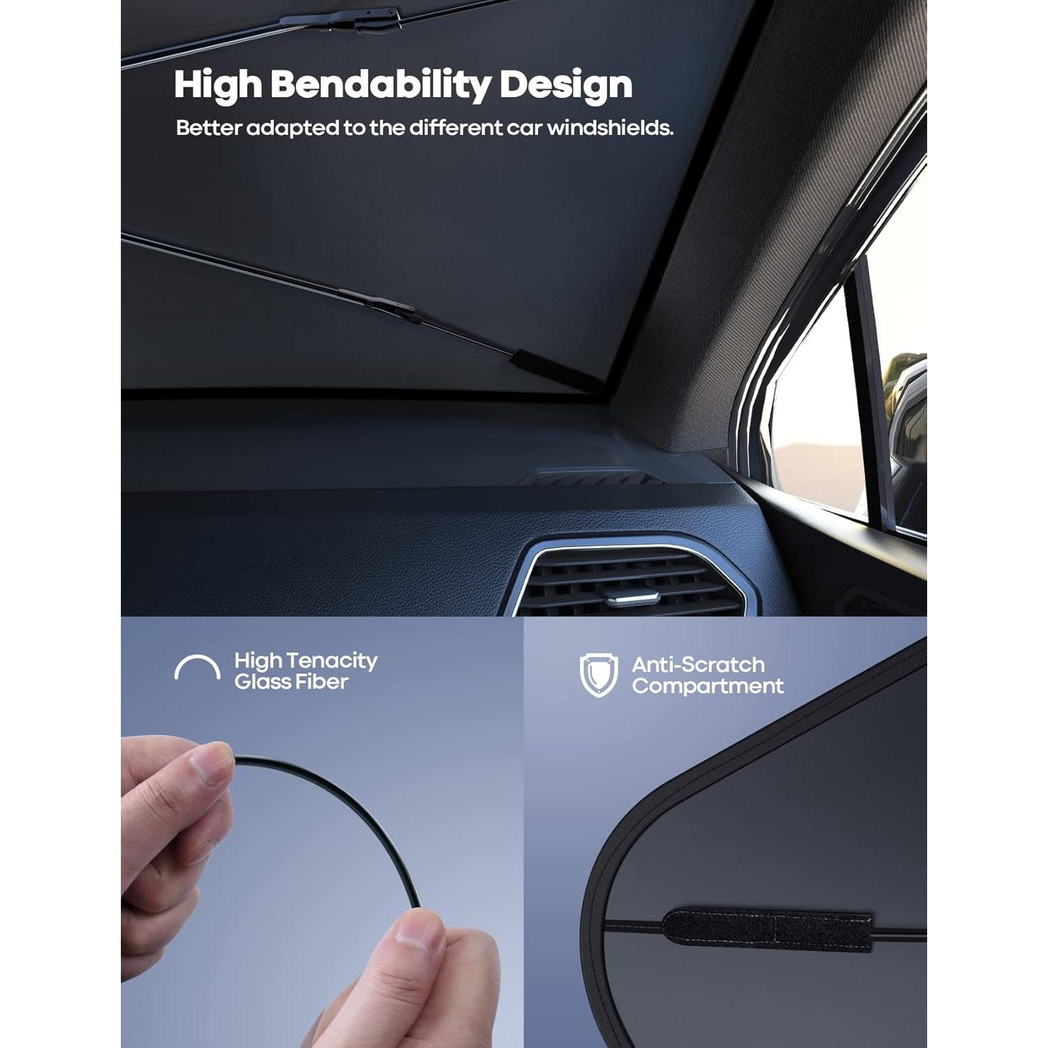 Lamicall Parasol de Coche 5 Capas UV 38x80 cm Aislamiento