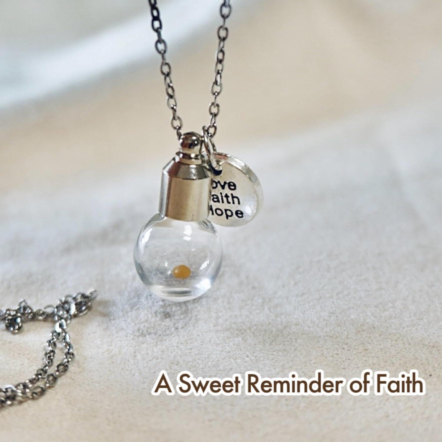 Collar de Semilla de Mostaza Hecho a Mano - Joyería Cristiana Unisex