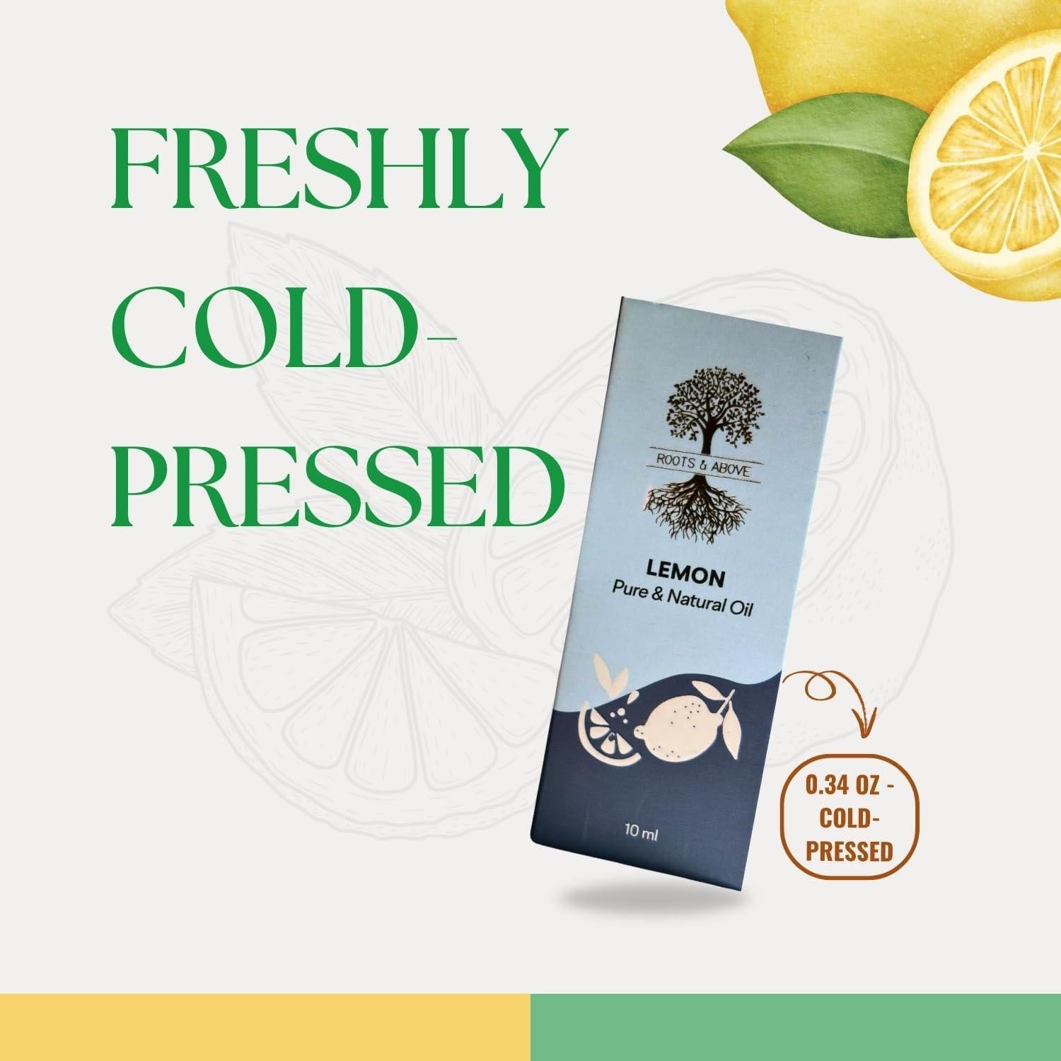 Aceite Esencial de Limón Puro Roots & Above 10ml para Difusor y Cuidado Personal