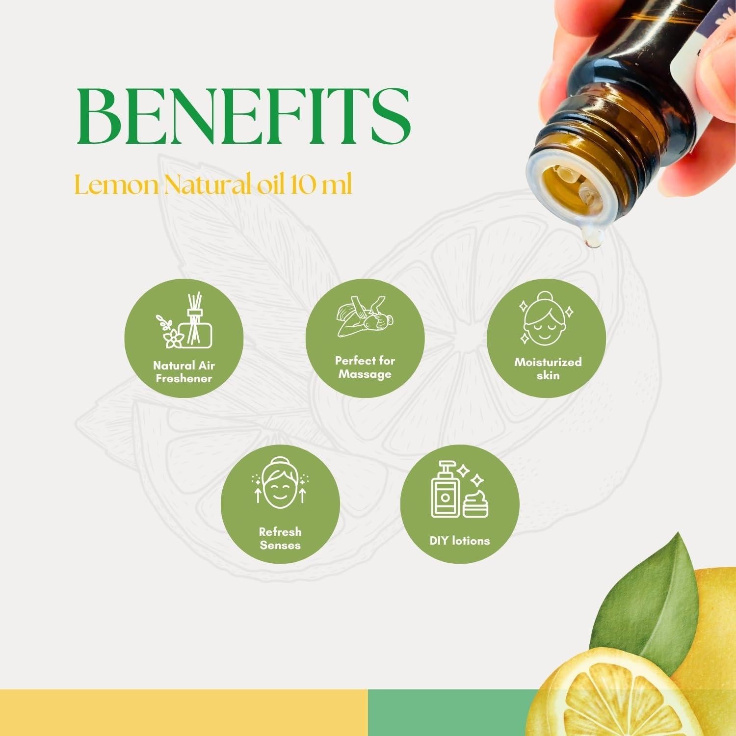 Aceite Esencial de Limón Puro Roots & Above 10ml para Difusor y Cuidado Personal