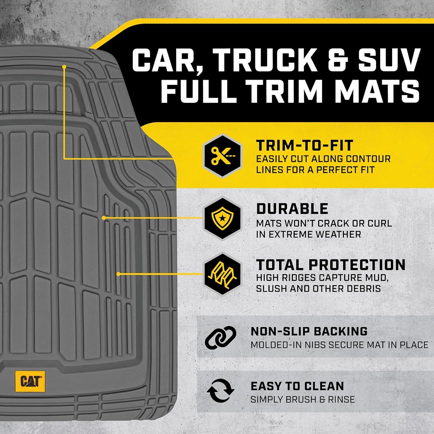 Alfombrillas de Goma CAT CAMT-1004-GR para Auto SUV Gris