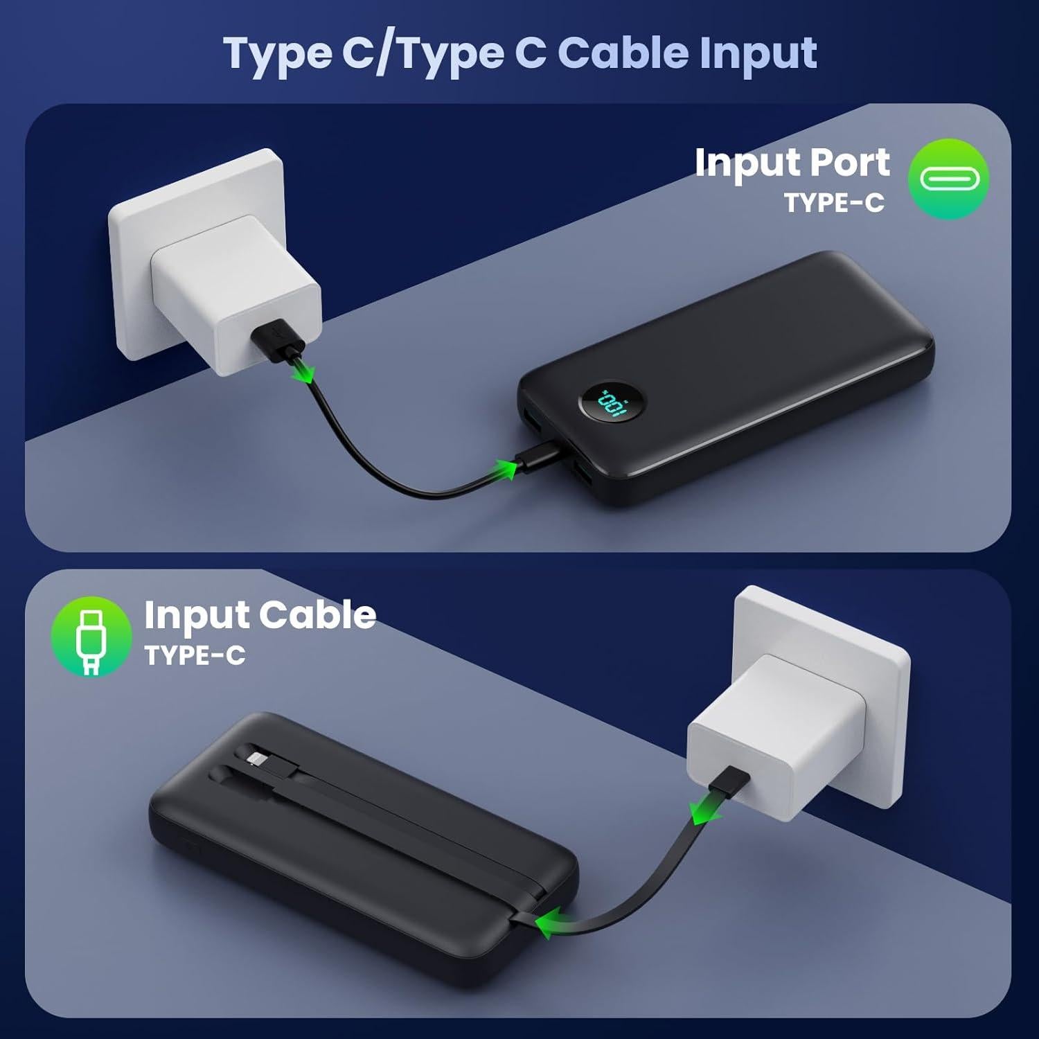 Cargador Portátil LanLuk 40800mAh 25W Carga Rápida USB C