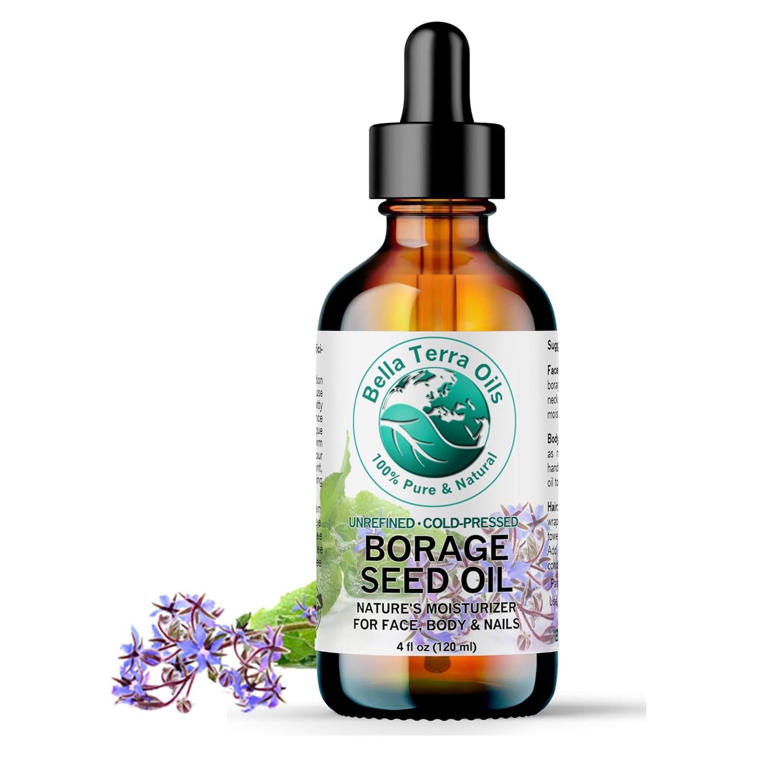 Aceite de Semilla de Borraja Orgánico Bella Terra 118 ml - Rico en GLA