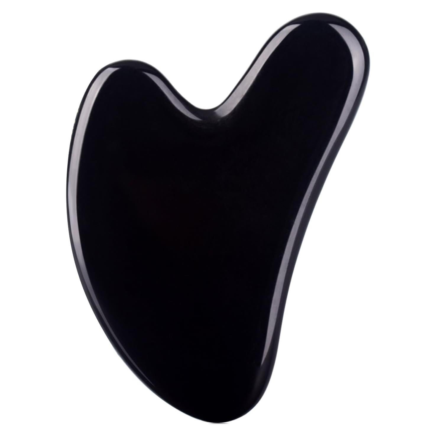 Herramienta Gua Sha Facial FUANKANG Obsidiana Negra para Piel