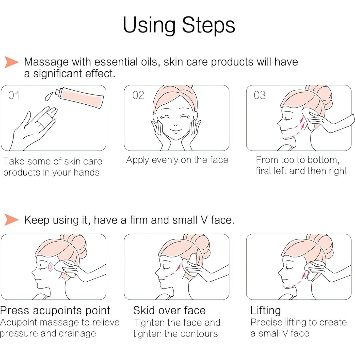 Herramienta Gua Sha Facial FUANKANG Obsidiana Negra para Piel