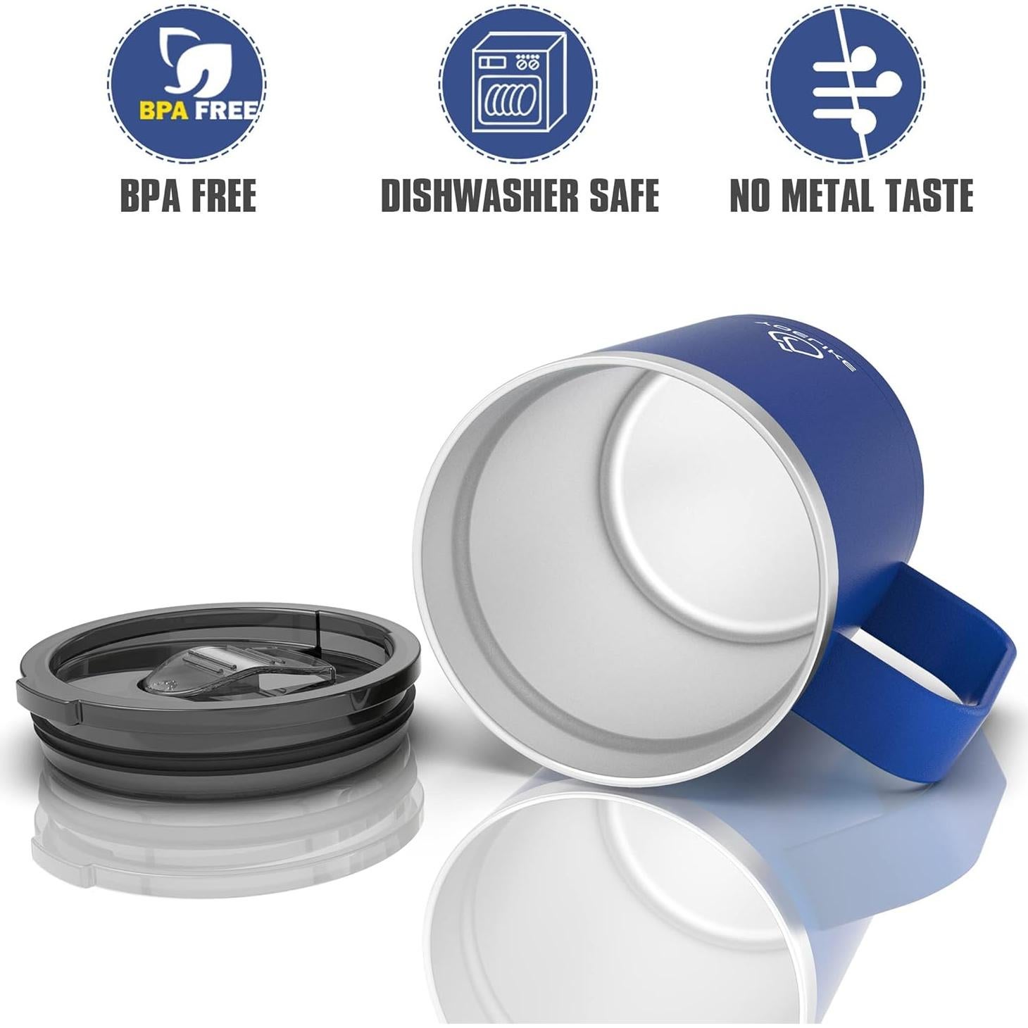 Taza de Café Aislada al Vacío Yoelike 396g Azul Marino