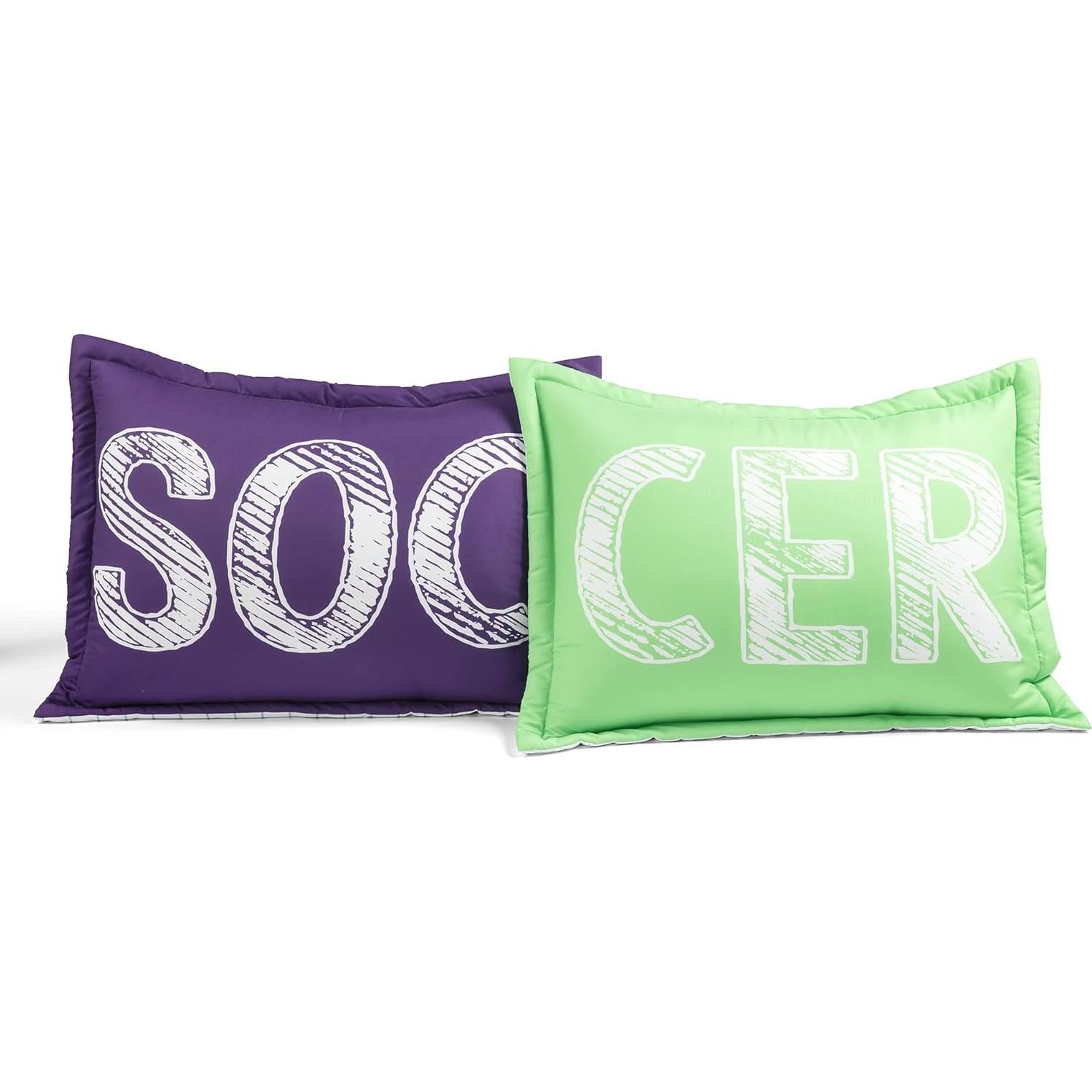 Juego de Edredón Individual Lush Decor Estrella Fútbol Púrpura 4 Piezas