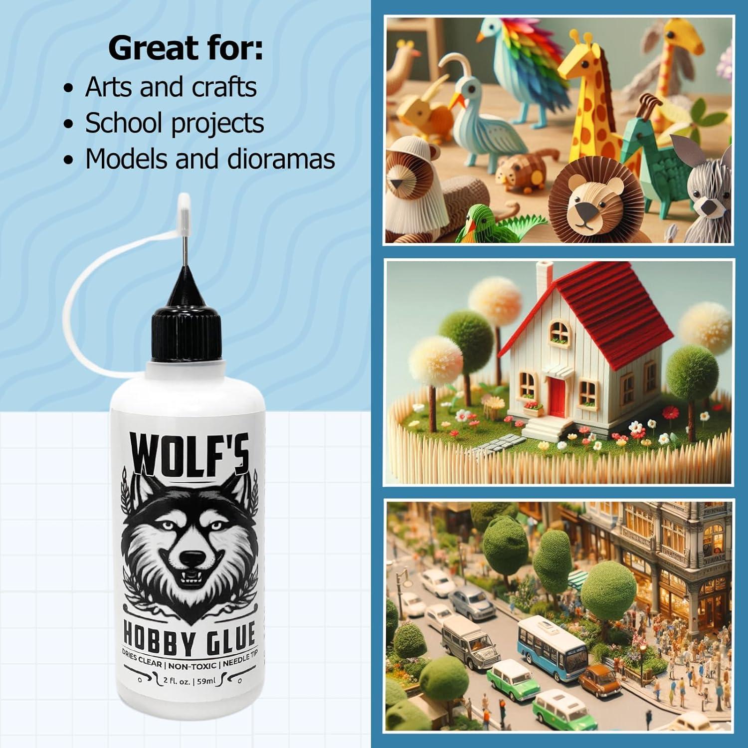 Pegamento Hobby Wolf 59ml con Punta de Aguja - Secado Transparente