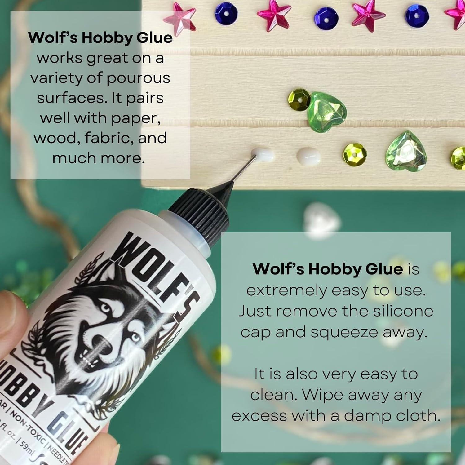 Pegamento Hobby Wolf 59ml con Punta de Aguja - Secado Transparente