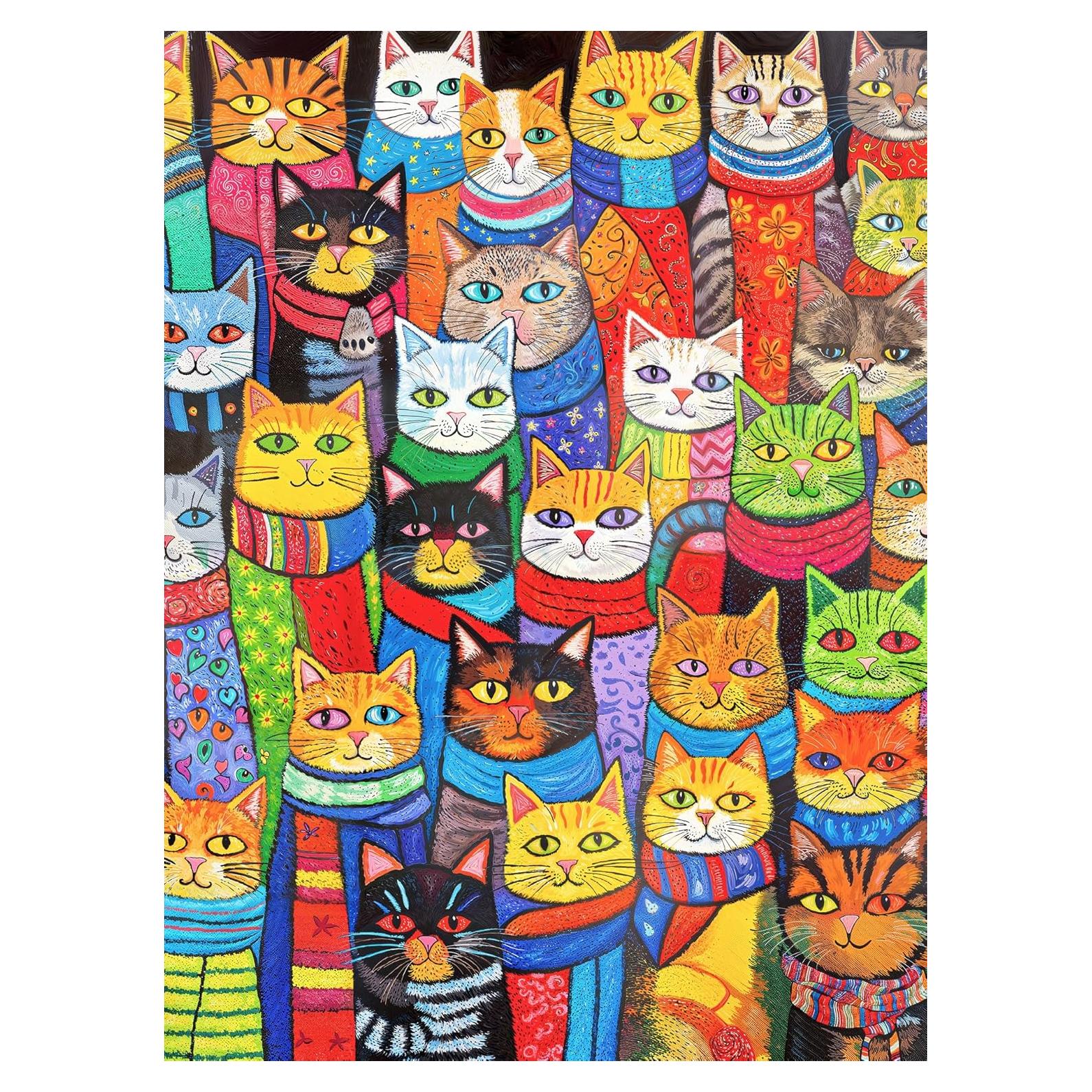 Rompecabezas 1000 Piezas Cross & Glory Gatos Coloridos