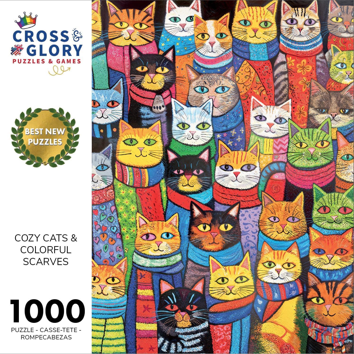 Rompecabezas 1000 Piezas Cross & Glory Gatos Coloridos
