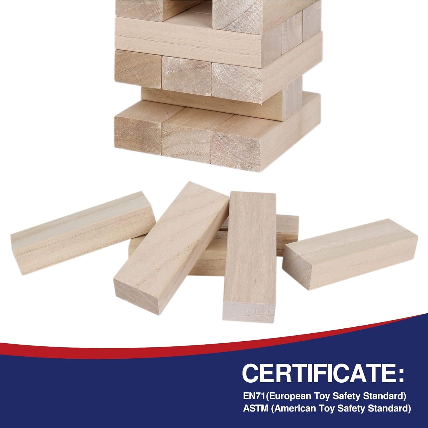 Juego de Torre de Caída Gigante GOTHINK 60 Piezas Madera 0.97 m