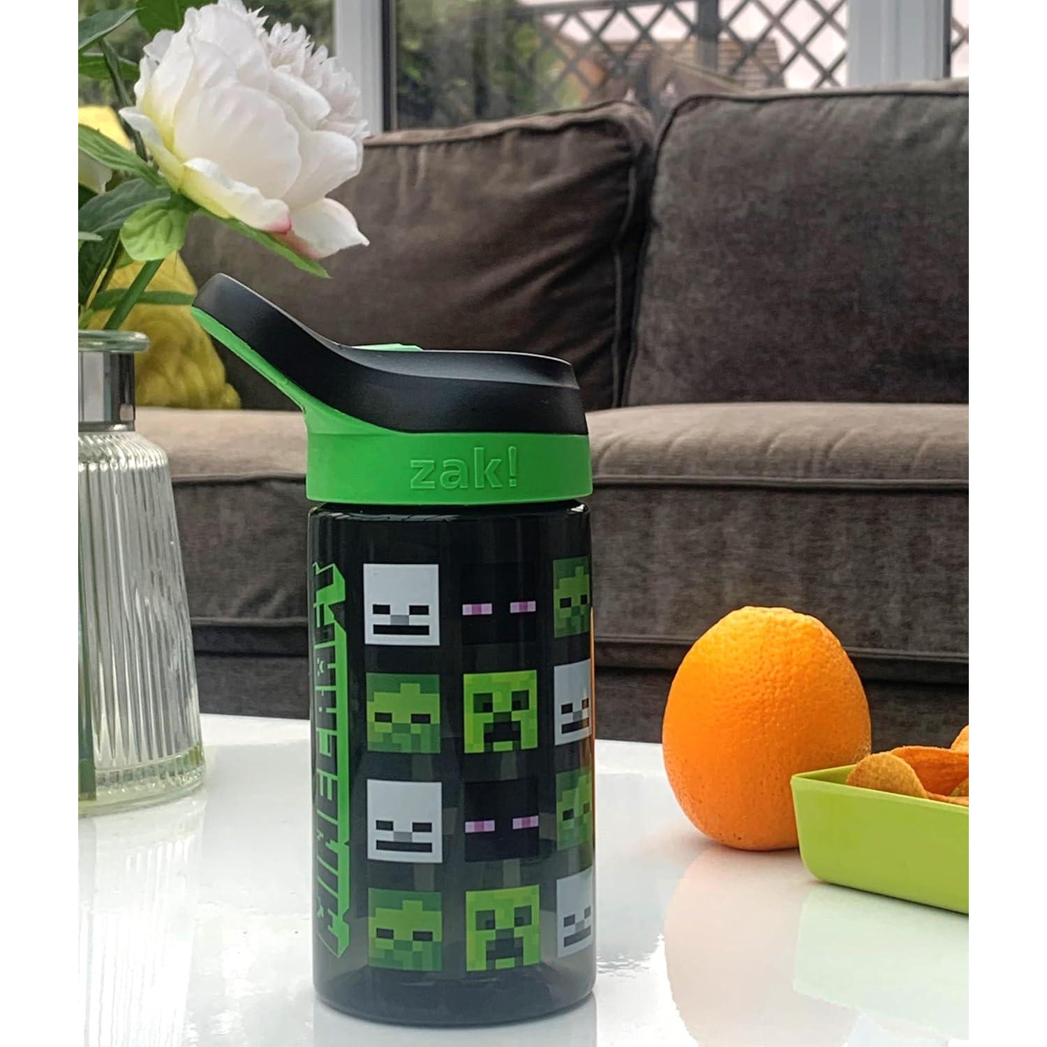 Botella de Agua Minecraft Atlantic 450ML Ecológica con Popote