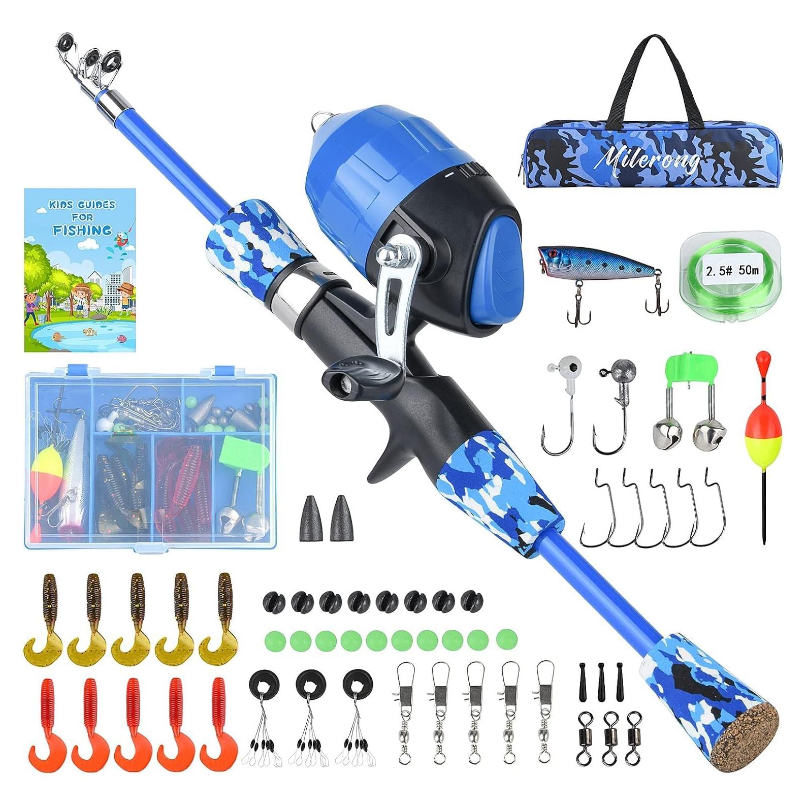 Caña de Pescar Telescópica Milerong 1.2m para Niños