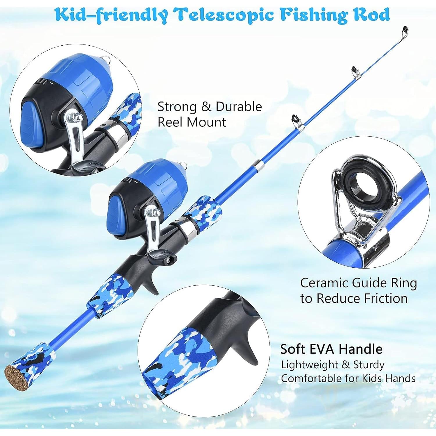 Caña de Pescar Telescópica Milerong 1.2m para Niños