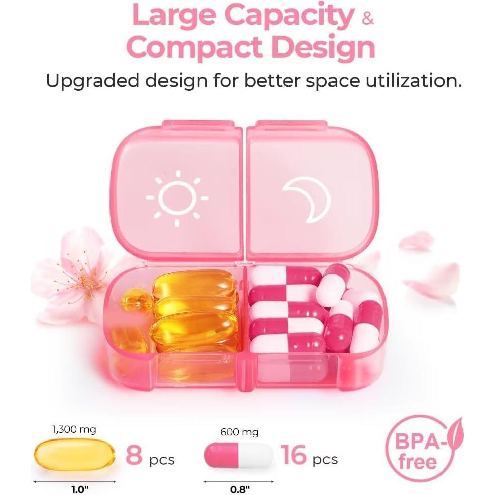 Organizador de Pastillas AUVON XL Semanal Rosa 2 Veces al Día