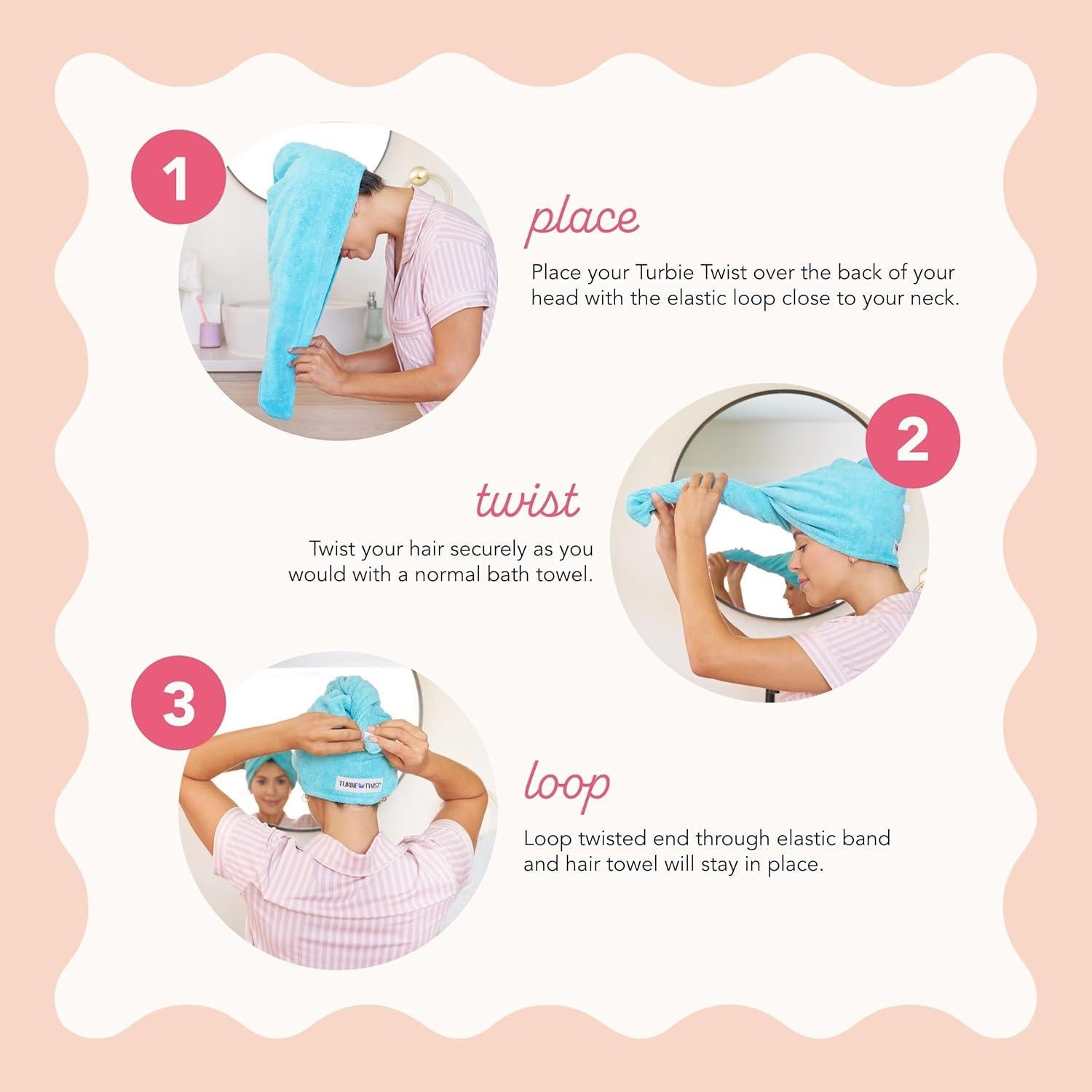 Toallas de Microfibra para Cabello Turbie Twist - Paquete de 2