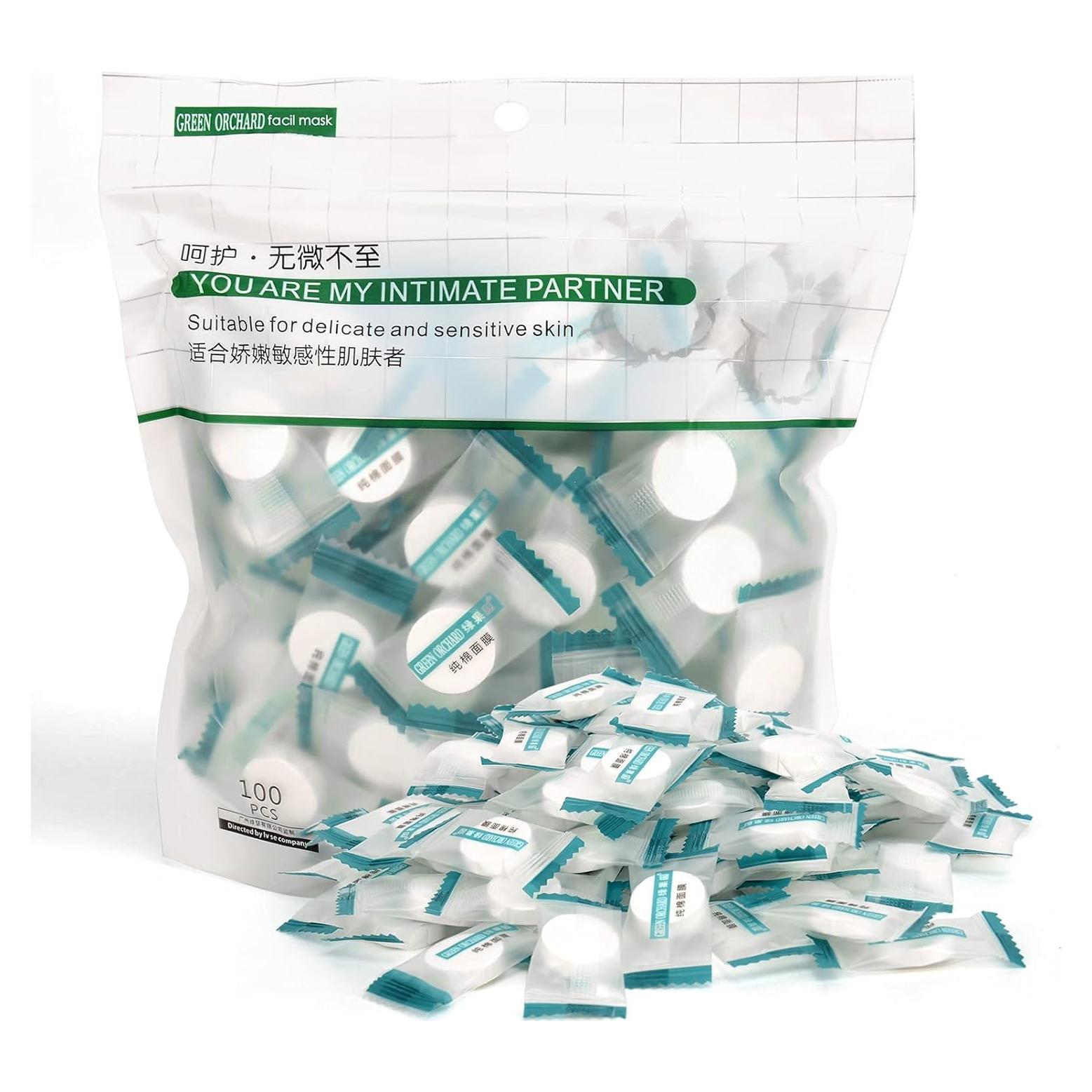 100 Piezas Máscara Facial Algodón Seco Prensado TinLeJa