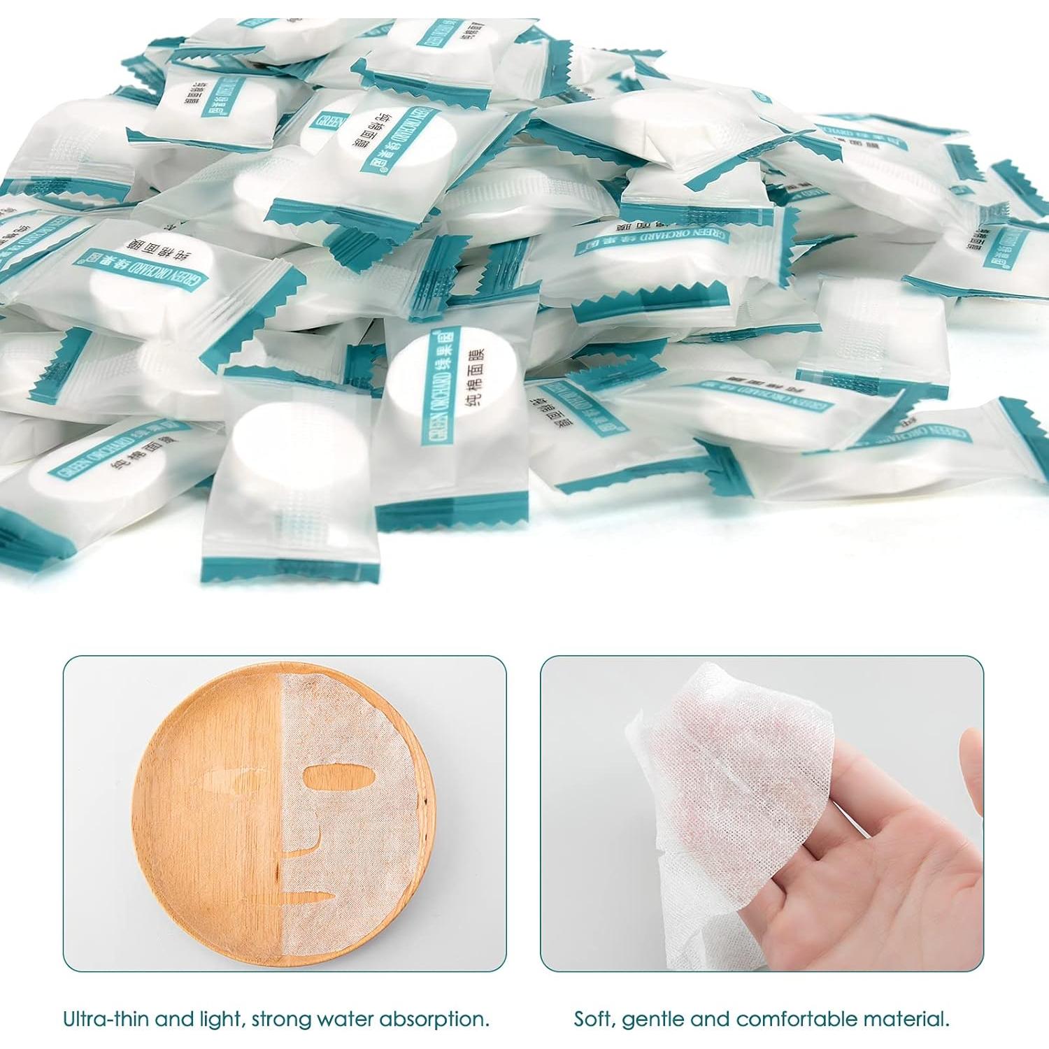 100 Piezas Máscara Facial Algodón Seco Prensado TinLeJa