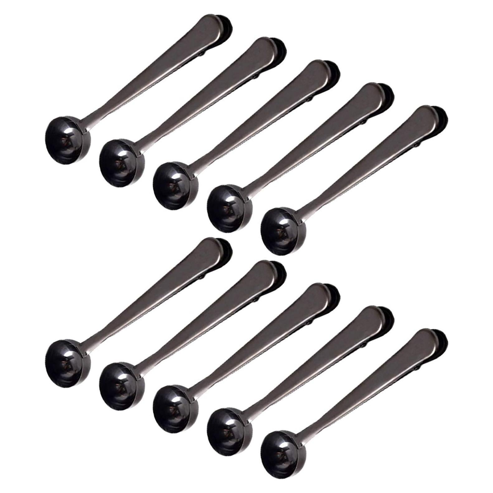 Cucharón de Acero Inoxidable 2 en 1 Wonuu - 10 PCS con Clip