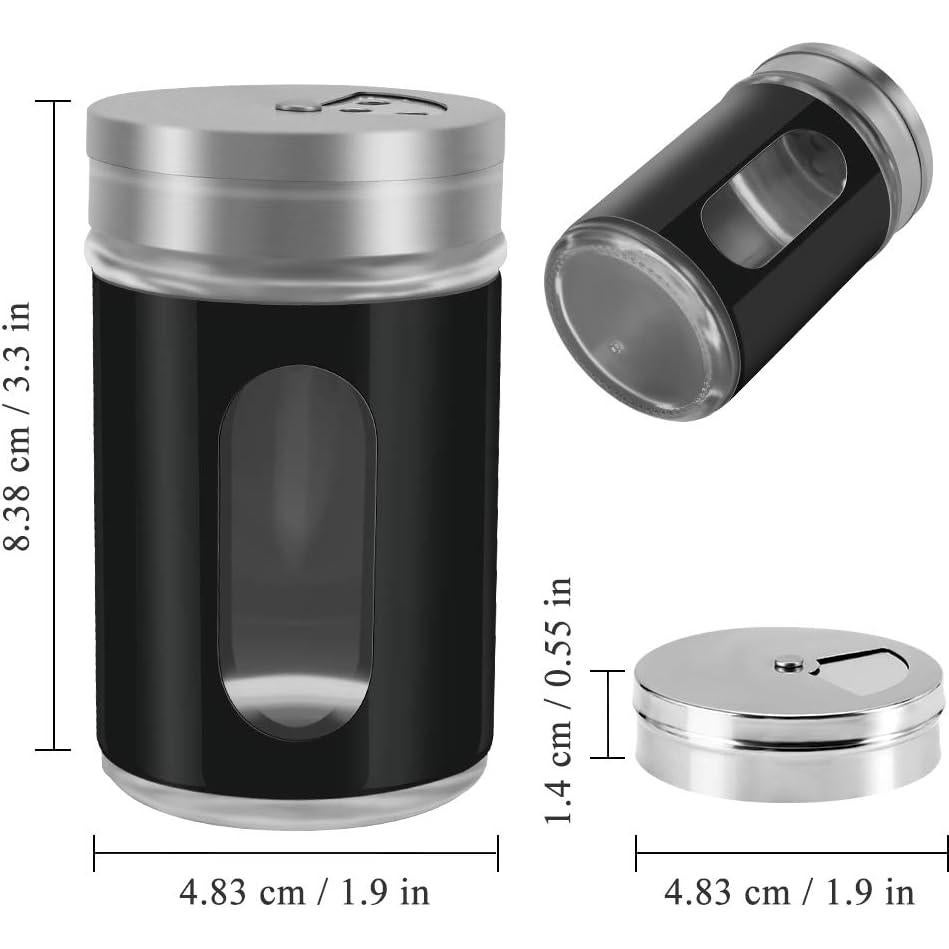 Salero y Pimentero Accmor Acero Inoxidable 2 Piezas Negro