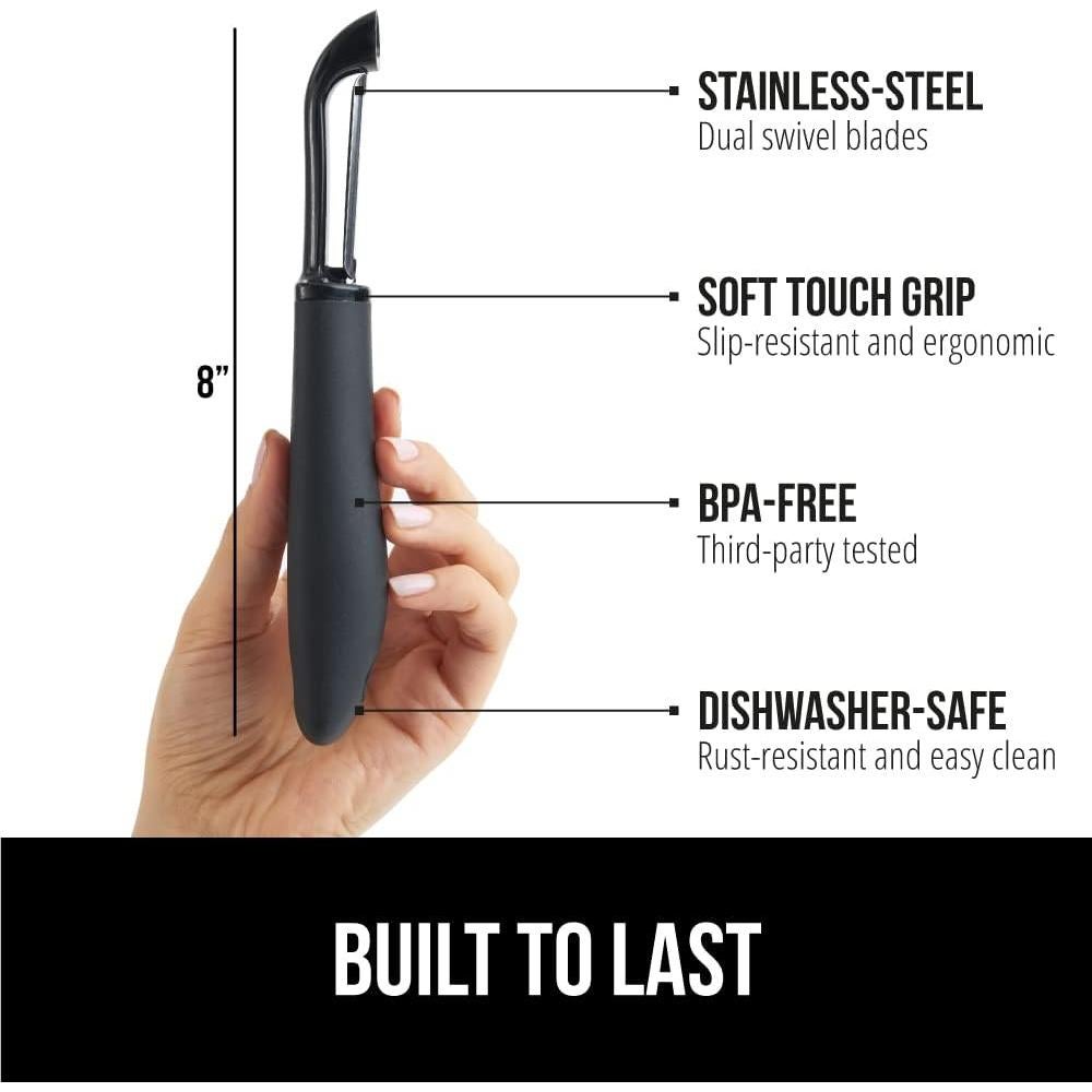 Pelador de Verduras Gorilla Grip Acero Inoxidable Ergonomico