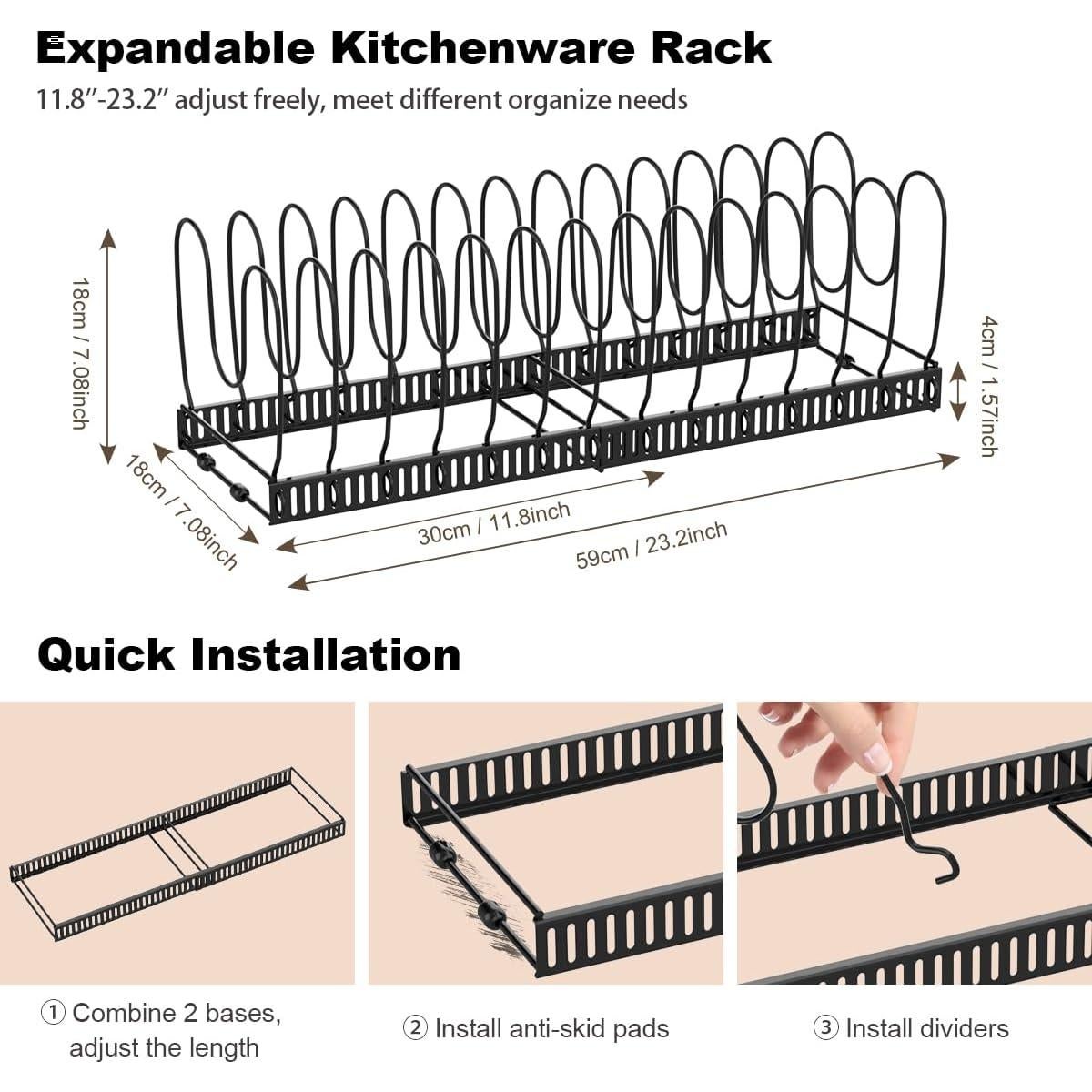 Organizador de Olla y Sartén Housolution Expandible 14 Divisores