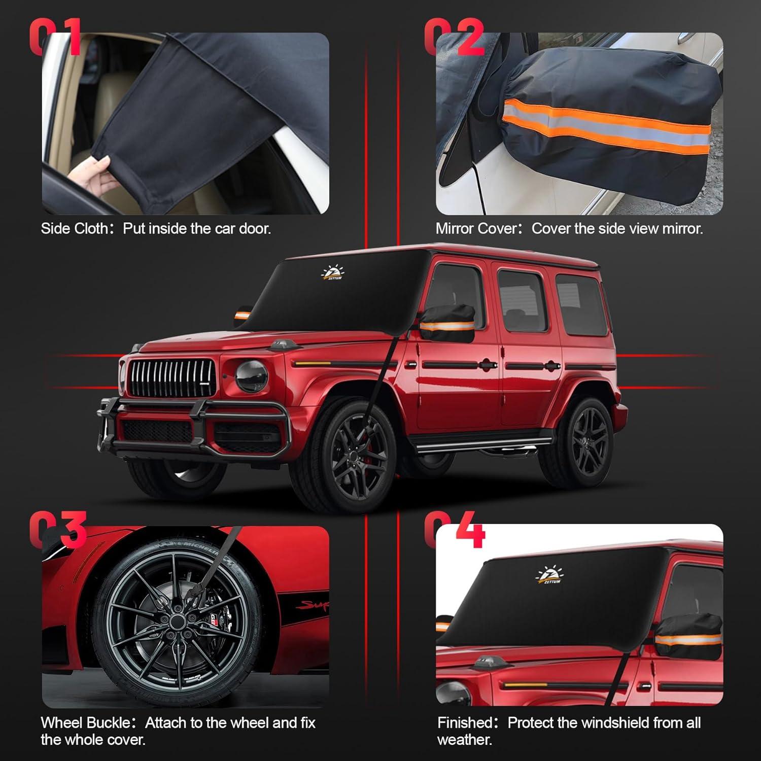 Cubierta de Parabrisas Zettum CSIC-76-BLK Resistente Invierno