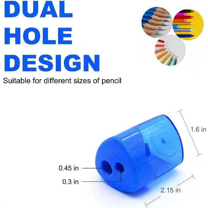 Afilador de lápices manual Sonuimy, 4 Pcs, doble orificio