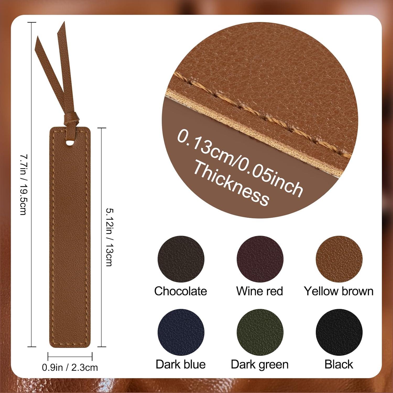 Marcadores de Piel PU MIXVOVA, 6 Pcs, Clásicos y Hechos a Mano