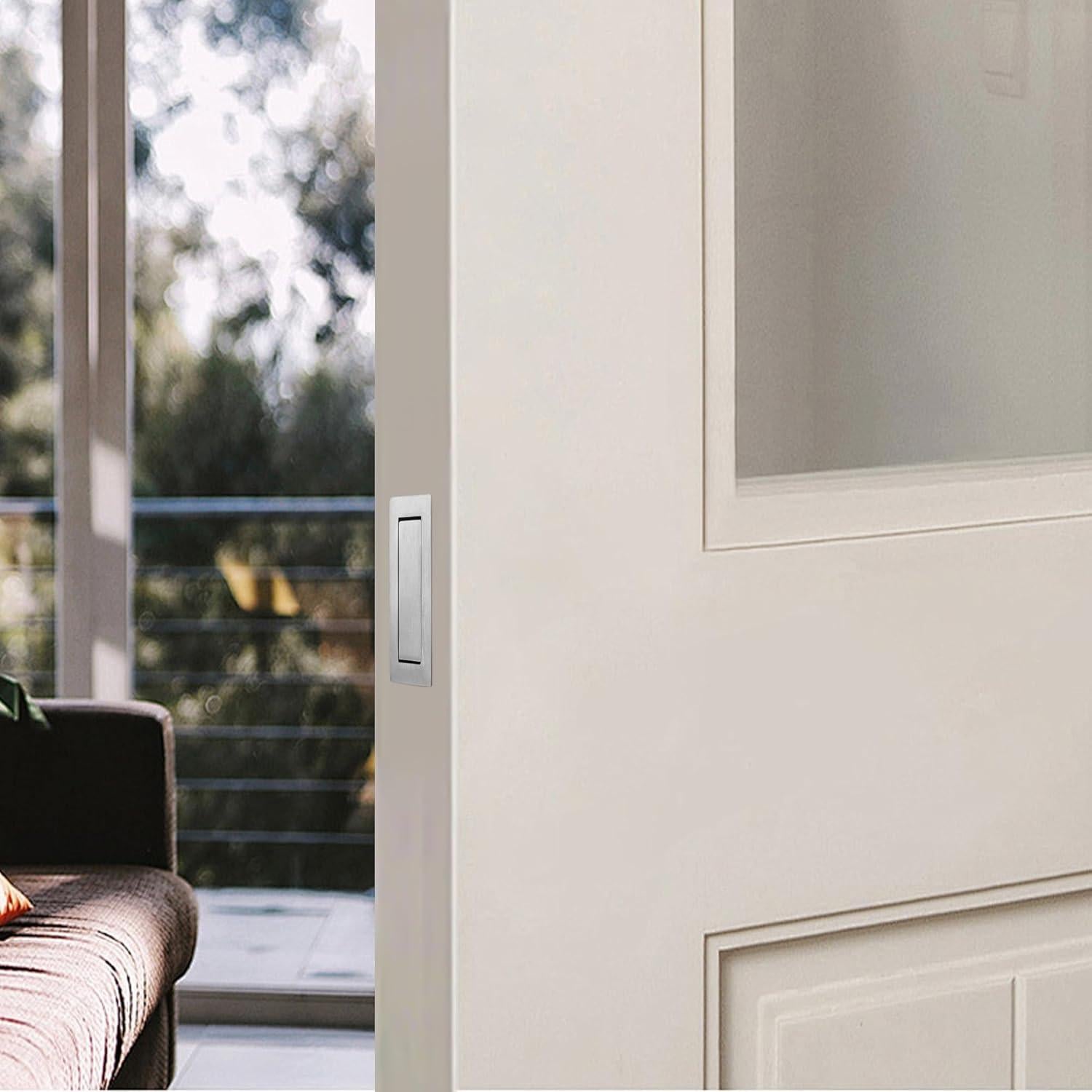 Tirador de puerta pocket Vancoho acero inoxidable cepillado 8x2.2cm