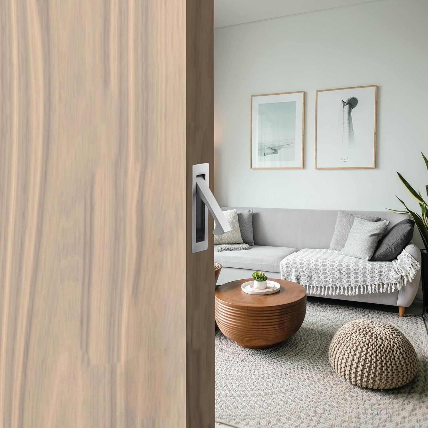 Tirador de puerta pocket Vancoho acero inoxidable cepillado 8x2.2cm