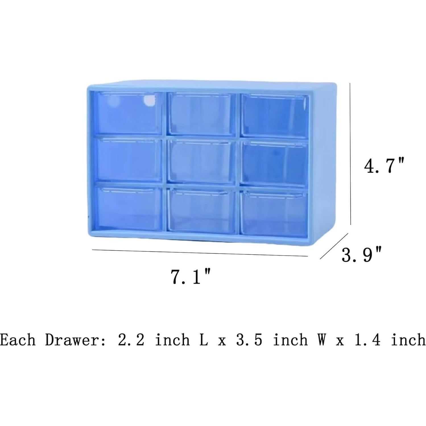 Organizador de Cajón de Escritorio Feadily 2PCS 9 Cajones Azul
