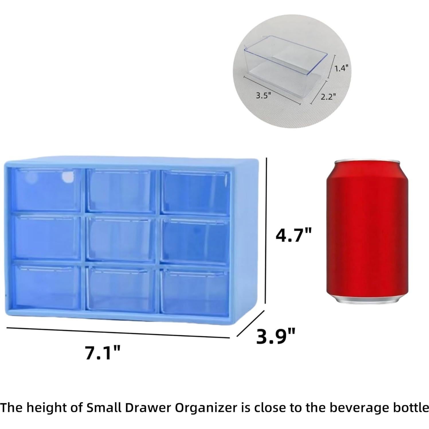 Organizador de Cajón de Escritorio Feadily 2PCS 9 Cajones Azul