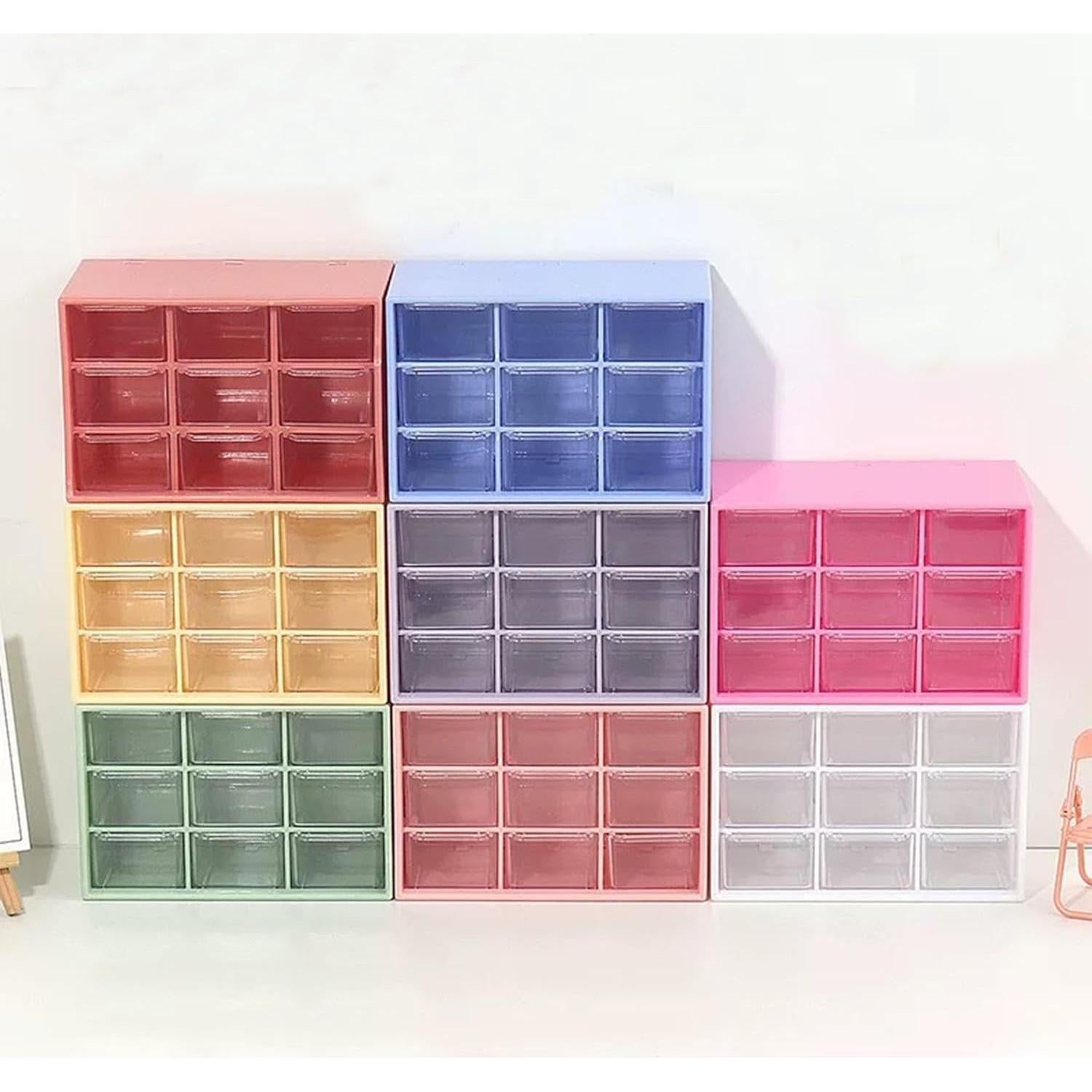 Organizador de Cajón de Escritorio Feadily 2PCS 9 Cajones Azul