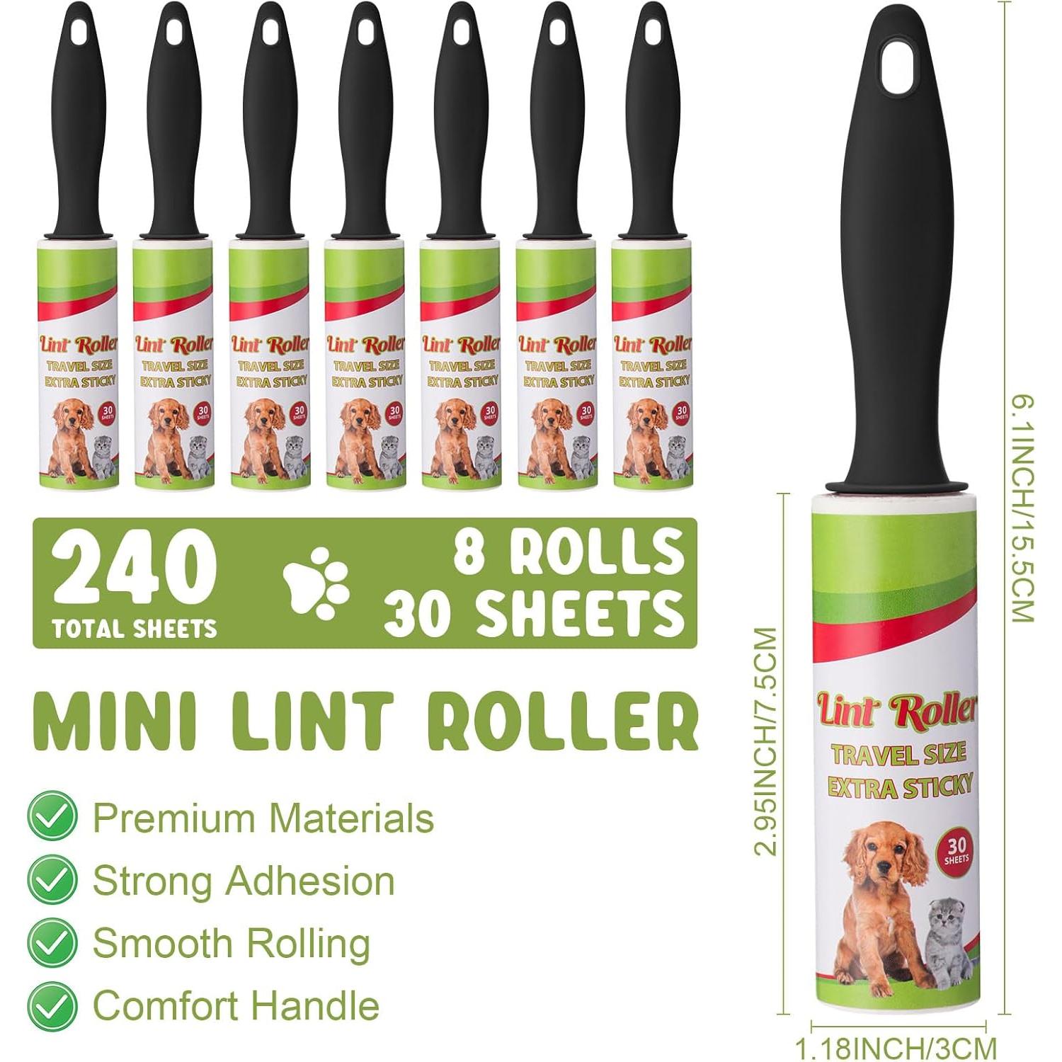 Hushee Mini Rodillos Quitapelusas 8 Pcs para Ropa y Muebles