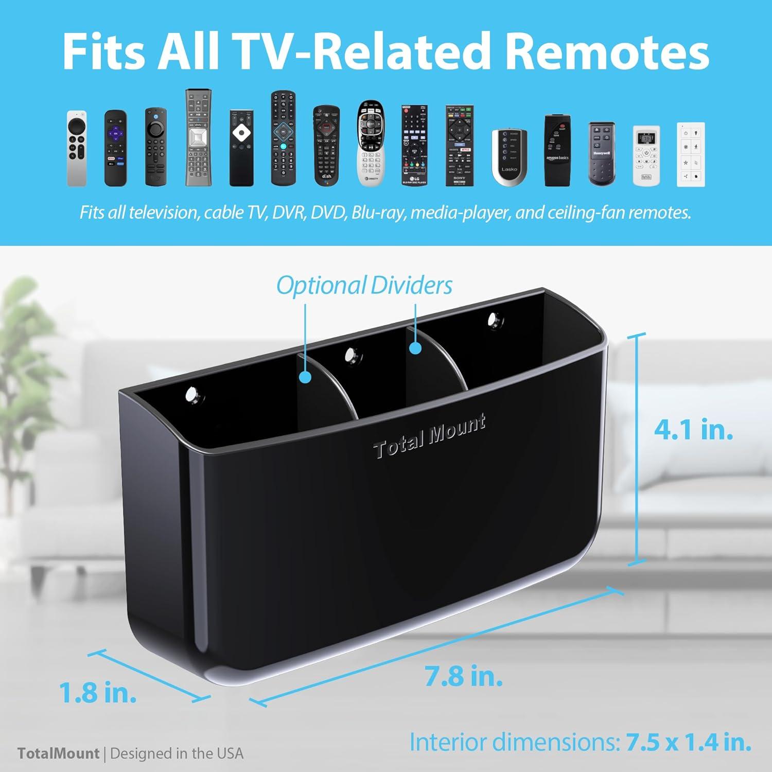 Soporte de Control Remoto TotalMount Negro Premium para 3-4 Controles