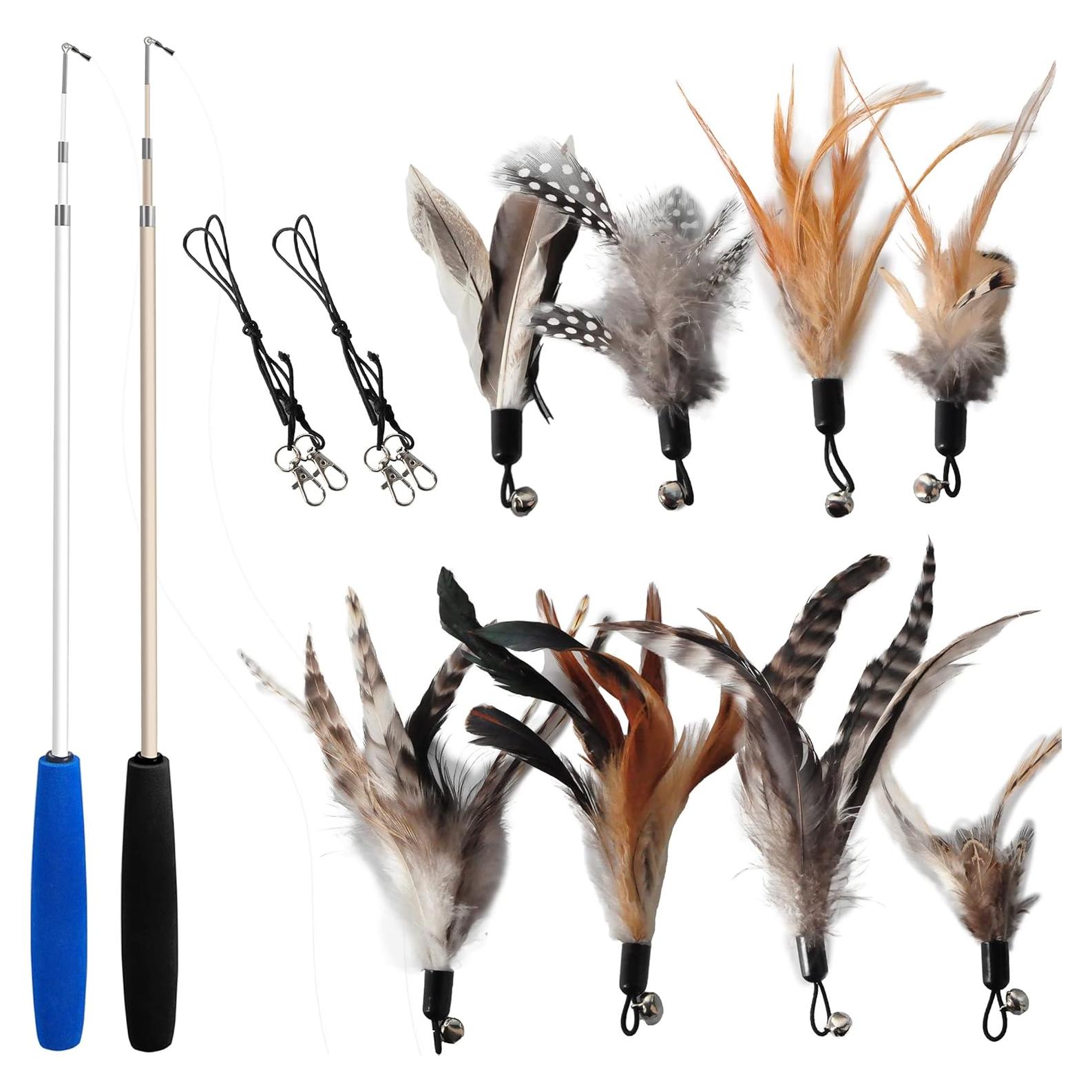 Juguete de Plumas para Gatos EcoCity con Varita y Recargas