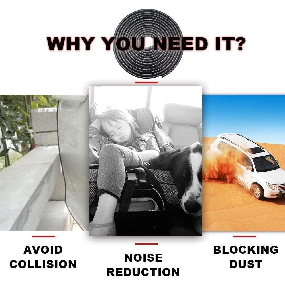 Winunite Protector de Bordes de Puertas de Coche 10M Negro