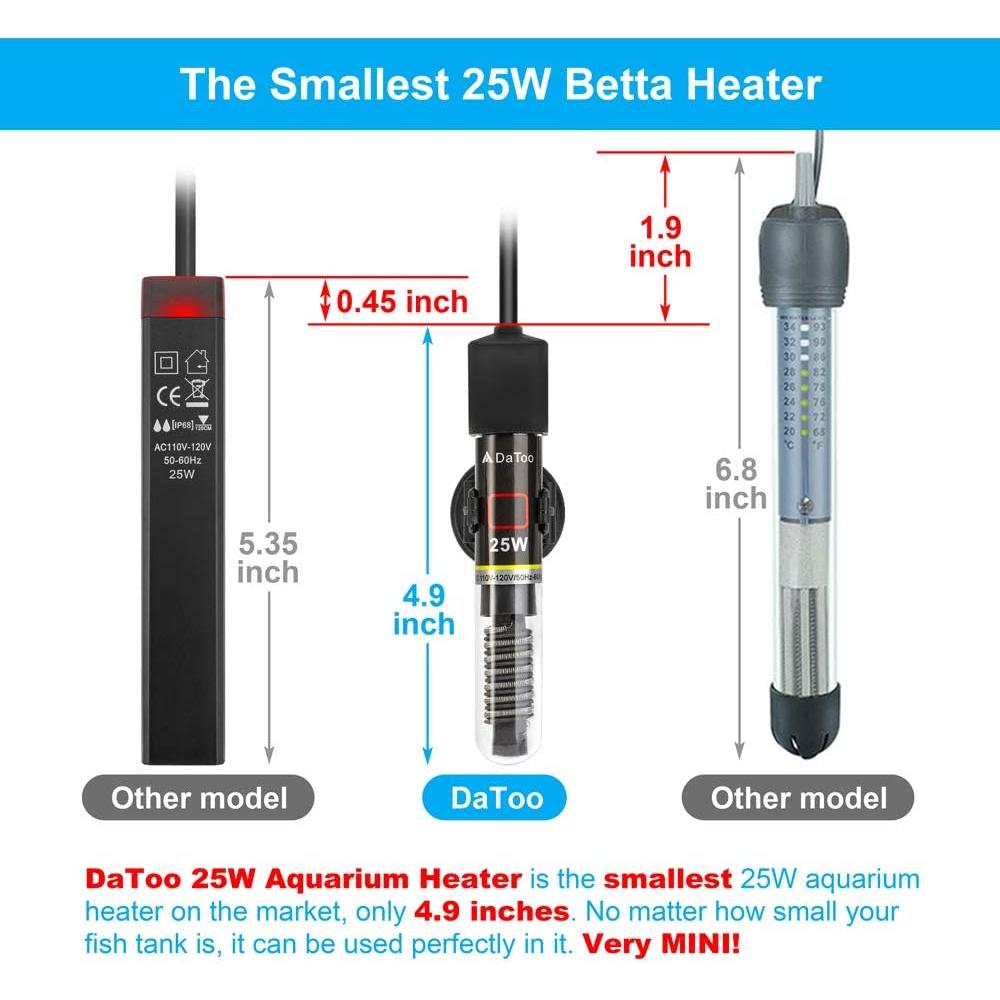 Calentador de Acuario DaToo MINI 25W para 3.8 a 22.7L