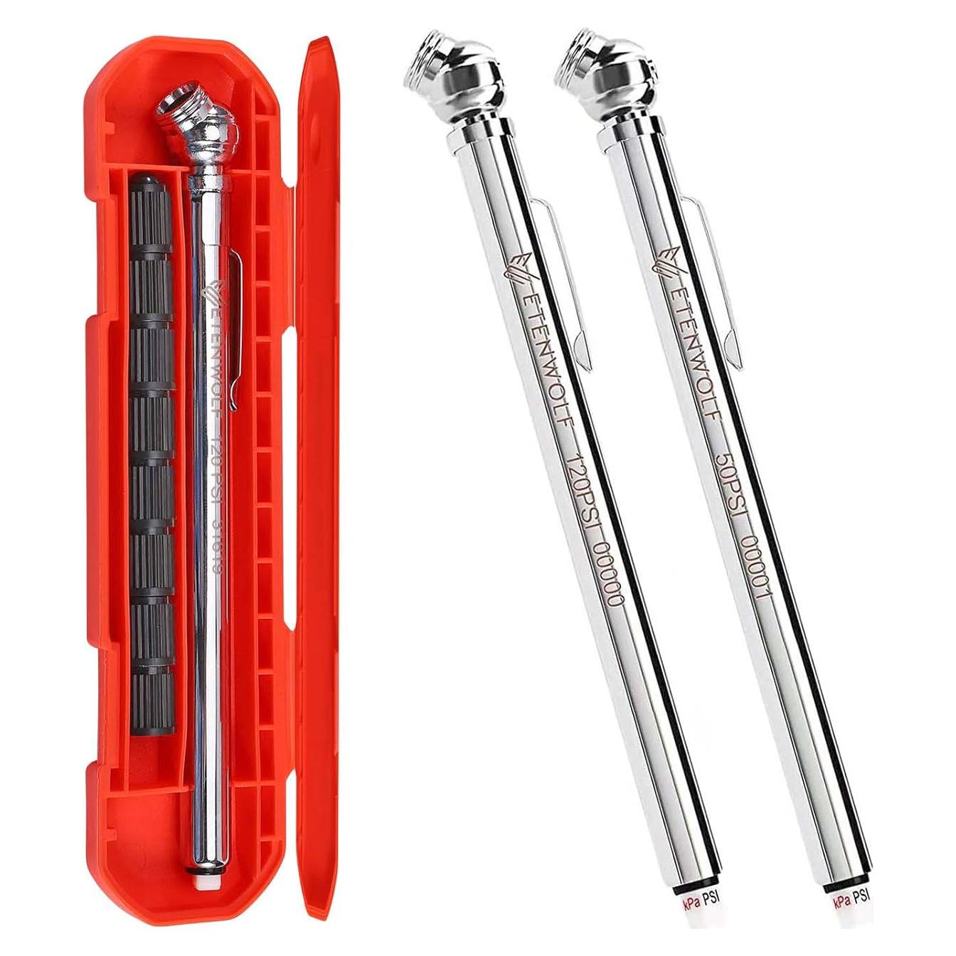 Medidor de Presión de Neumáticos ETENWOLF 10-120 PSI con 16 Tapas