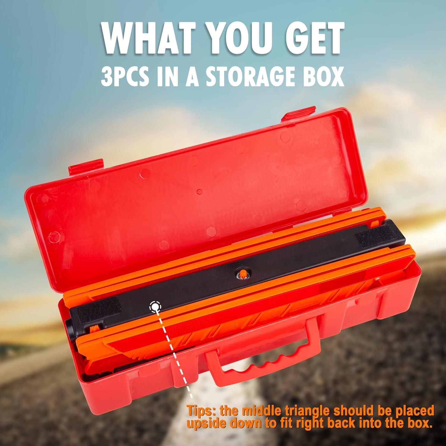 Triángulos de Advertencia CARTMAN 3PK Reflectores Emergencia