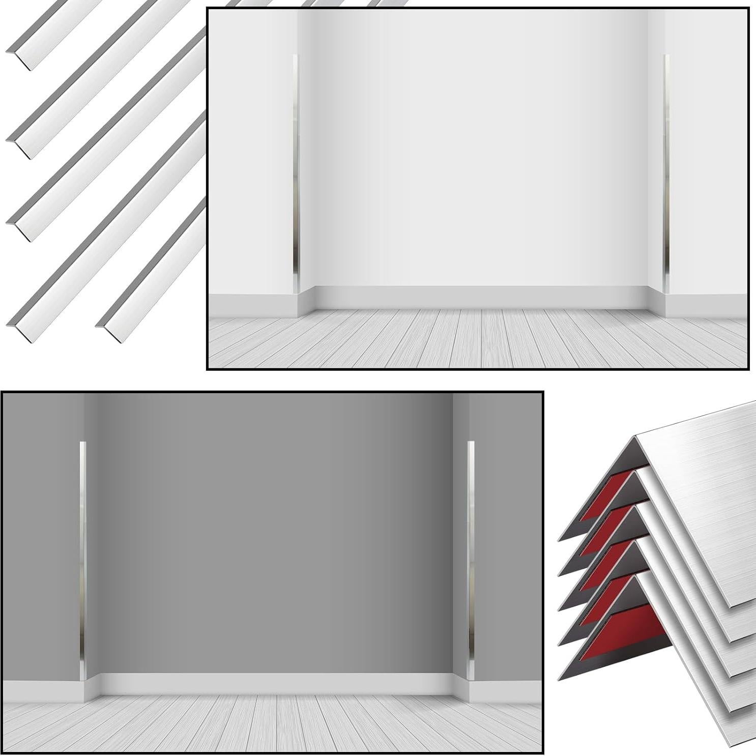 Protectores de Esquinas Autoadhesivos Therwen 10 Pcs Acero Inoxidable